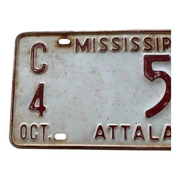 CAR OLD ANTIQUE VINTAGE MISSISSIPPI LICENSE PLATE CAR TAG 1962 ATTALA COUNTY - Picture 3 of 6